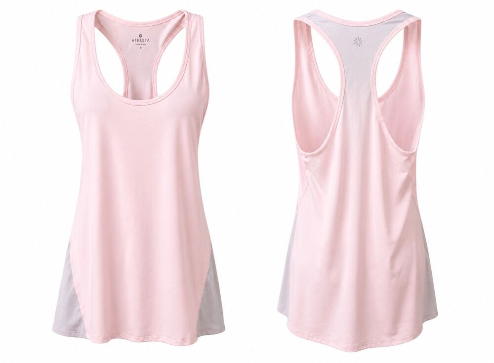 Athleta Light Pink Sleeveless Racerback Workout Tank Top Size S Gym, Sports